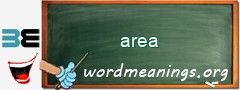 WordMeaning blackboard for area